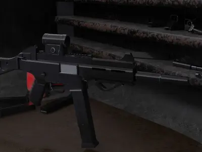 Custom Ump SMG Low-poly 3D model