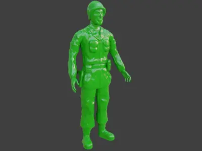 Rigged Green Army Men  Low-poly 3D model