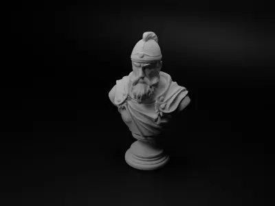 Swedish Warrior Bust Chess 3D print model buy
