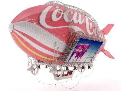 Advertising Zeppelin Coca-Cola 3D model