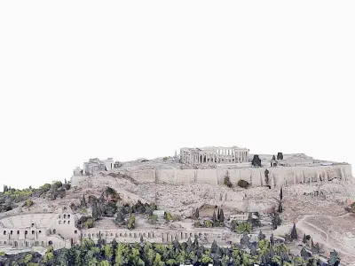 Acropolis of Athens - Parthenon Low-poly 3D model