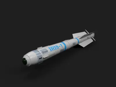 Iris t air to air missile Low-poly 3D model