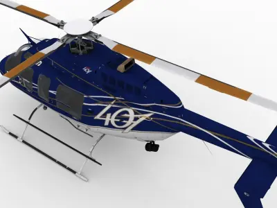 Bell 407 Low-poly 3D model