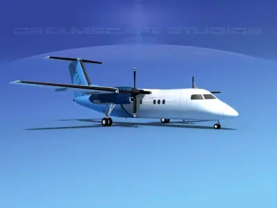 Dehaviland DHC-8 100 Air Utah 3D model