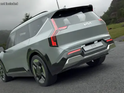 KIA EV9 Electric SUV Silver 3D model