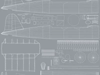 Nakajima B5N Kate Aircraft WWII Low-poly 3D model