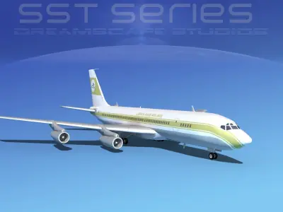 Boeing 707-320 SS Libyan Airways 3D model