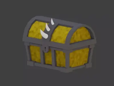 Treasure chest 5 Low-poly 3D model