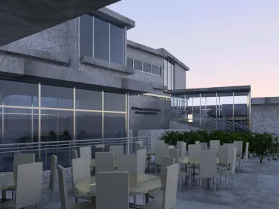 Revit renovated mixed use building as restaurant 2016 3D model