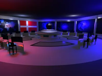Command Center - Control Room- Military Base - Denmark Low-poly 3D model