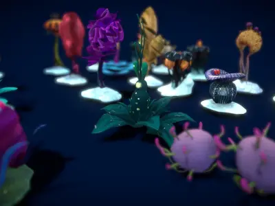 Cartoon Seaweed 12 Low-poly 3D model