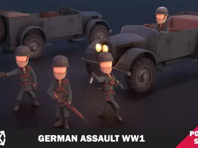 German Assault WW1 Low-poly 3D model