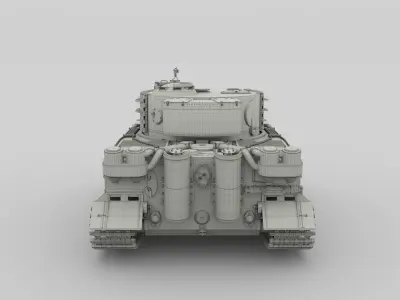 Panzer Tiger Tank Late 1944 HDRI v1 3D model