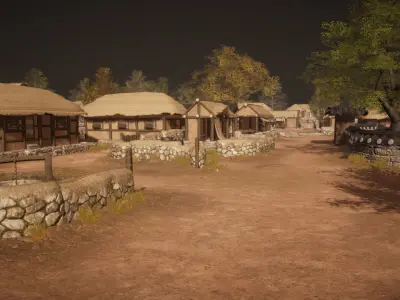 Korea Goryeo Village Low-poly 3D model