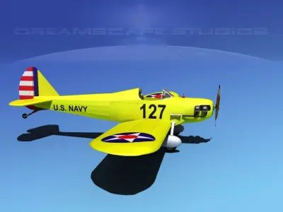 Flybaby fighter plane flying in sky 3D model