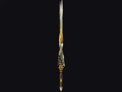 Sword Magical Cutting Fantasy Melee Dagger Iron Blade Saber Low-poly 3D model