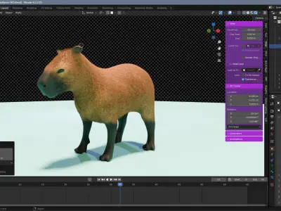 Capybara in sun glassess 3D model