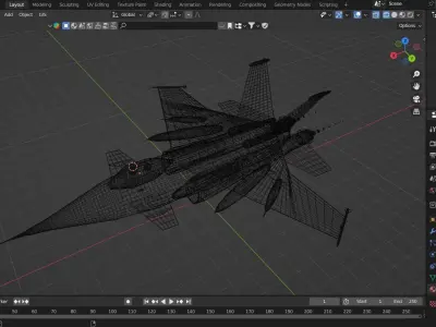 JF-17 Thunder Block V Low-poly 3D model