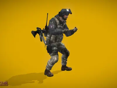 Battle Royale Soldier 2 Low-poly 3D model