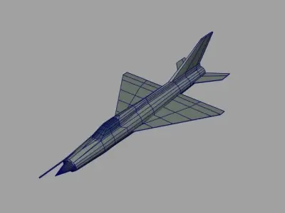MiG-21 fighter jet Low-poly 3D model