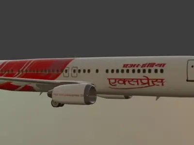 Air India Express Boeing 737-800 lowpoly decently detailed Low-poly 3D model