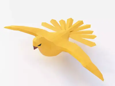 Bird 3d model origami Low-poly 3D model