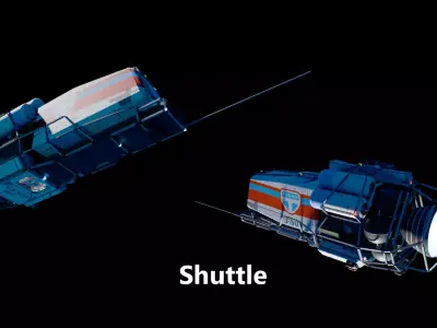 3 Expanse space ships bundle  Low-poly 3D model