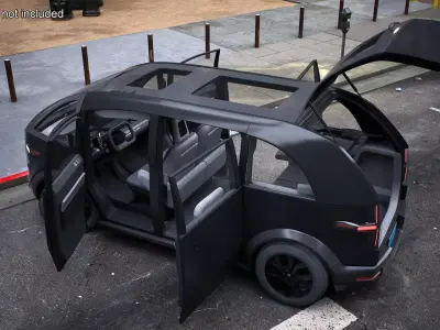 Electric Minibus Premium Black Rigged for Cinema 4D 3D model