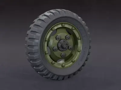 Military Truck Wheel Low-poly 3D model Low-poly 3D model