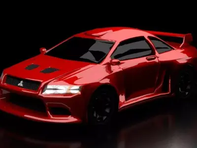 Mitshubishi Lancer Evolution V Free low-poly 3D model