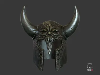 Viking Fantasy Helmet Low-poly 3D model