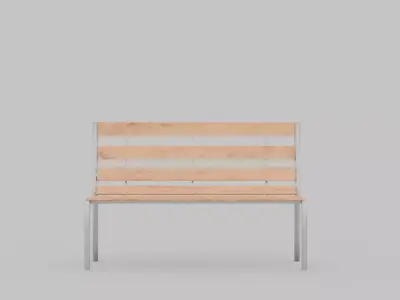 PARK BENCH Low-poly 3D model 12