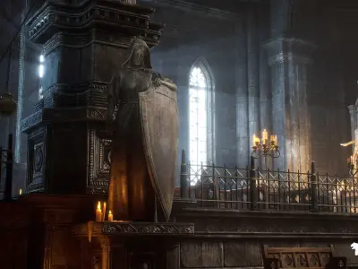 Ancient Cathedral Environment Low-poly 3D model