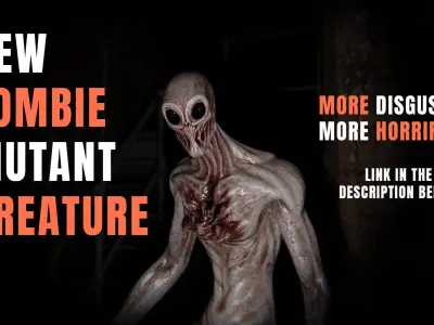 Mutant alien creature Low-poly 3D model