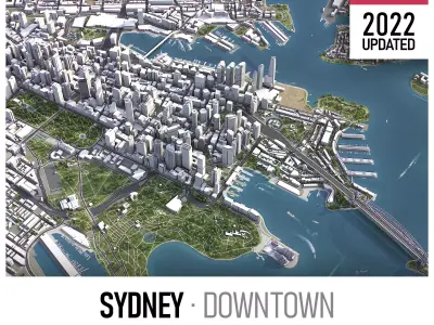 Sydney Low-poly 3D model