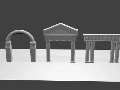 3 Greek Ancient Architecture Base Mesh Free low-poly 3D model