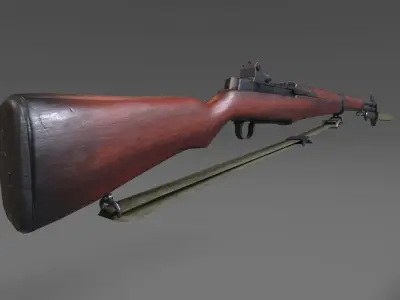Garand M1 with bayonet lowpoly Low-poly 3D model