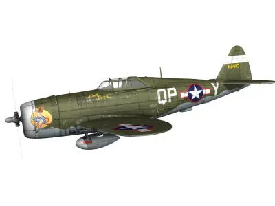 Republic P-47C Thunderbolt - Little Butch - QP-V 3D model