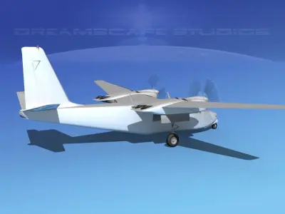 Aero Commander 500 Bare Metal 3D model