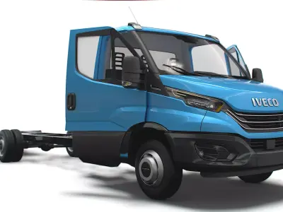Iveco Daily Single Cab HQ Interior L7 Chassis 2023 3D model