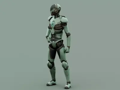 CYBORGTOPIA B-33  Rigged for Unreal Engine - Unity - MIXAMO 3D model
