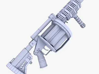 Milkor MGL Multiple Grenade Launcher Low-poly 3D model