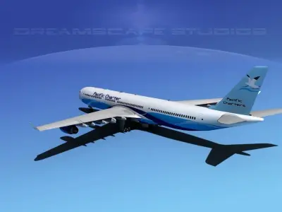 Airbus A340-600 Pacific Charter 3D model