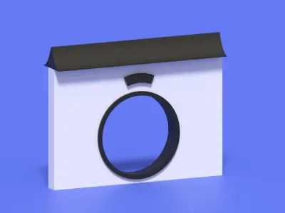 Cartoon Chinese Garden Gate Low-poly 3D model