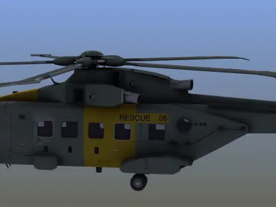AH101 Merlin Helicopter 3D model
