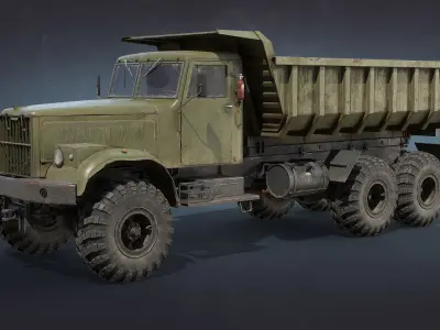 KrAZ-255 Dump Truck Low-poly 3D model