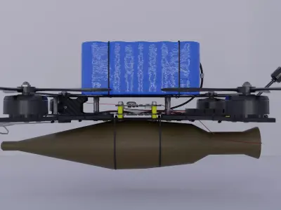 FPV Combat Drone Low-poly 3D model