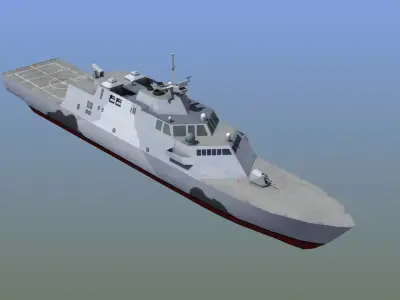 LCS1 Littoral Combat Ship Low-poly 3D model