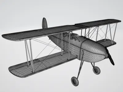 Hurkus Plane designed by Vecihi Hurkus Low-poly 3D model