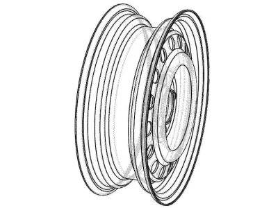 Trailer Wheel 13 inch 165R13 4 Stud x 100mm PCD 3D model